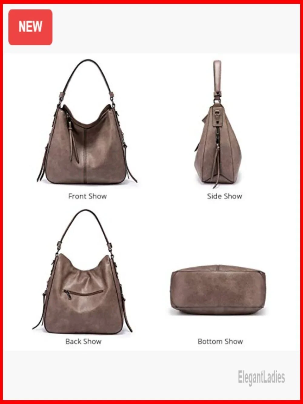 Large Faux Leather Hobo Crossbody Bag with Adjustable Strap and Multiple Pockets